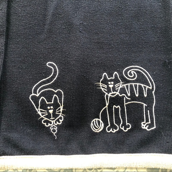 CJ Banks 1X Cardigan Cat Dog Embroidered Cat Navy - Picture 2 of 8
